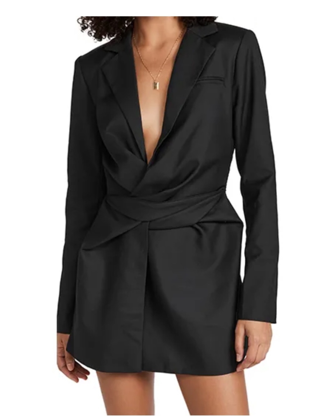 Lioness VIP Only Black Wrap Blazer Mini Dress